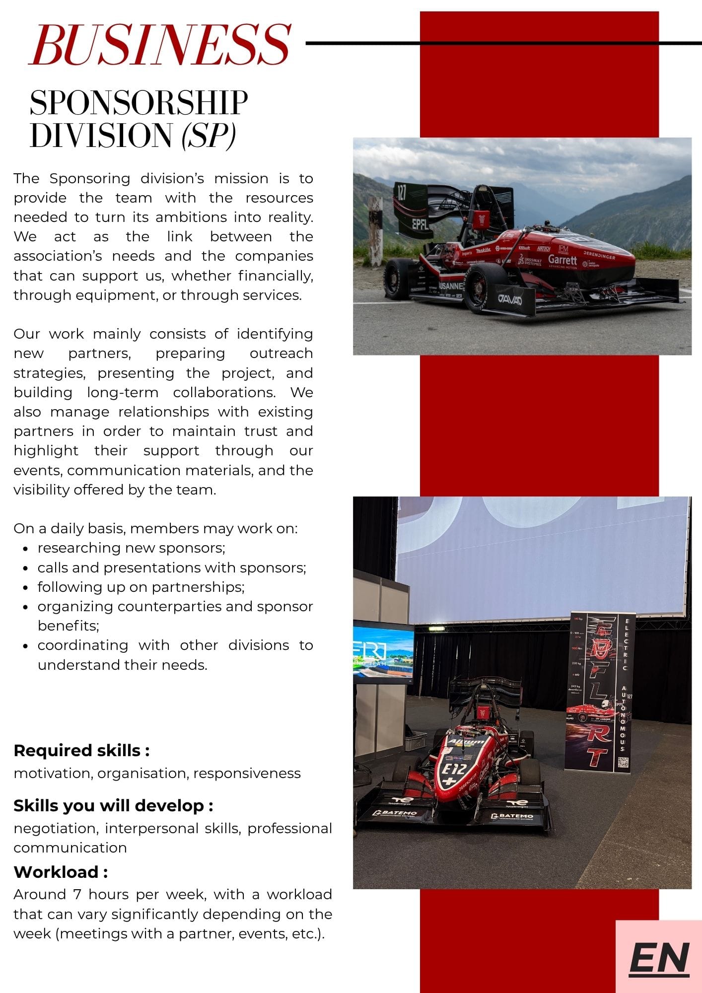 Page de la brochure de recrutement 25