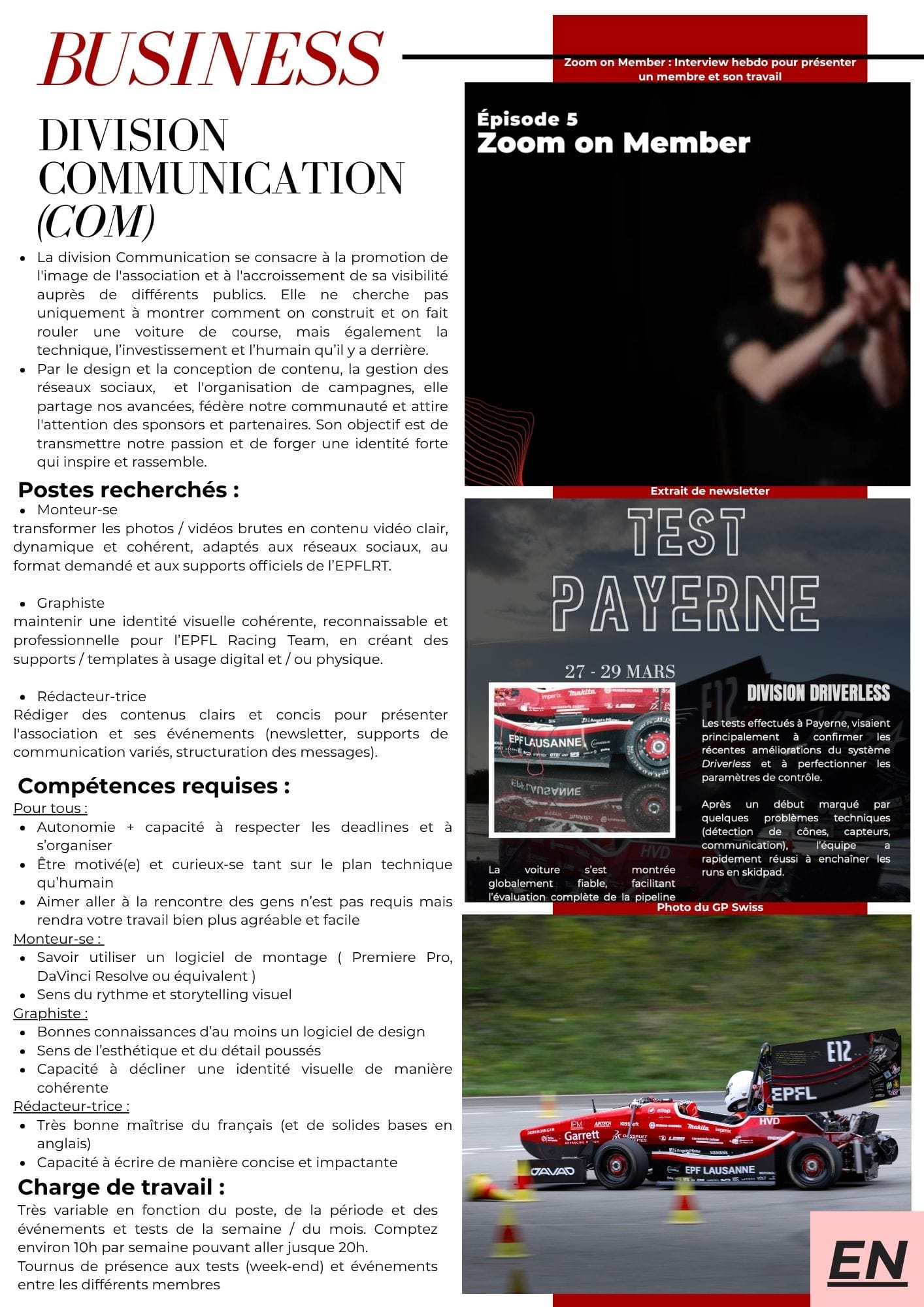 Page de la brochure de recrutement 26