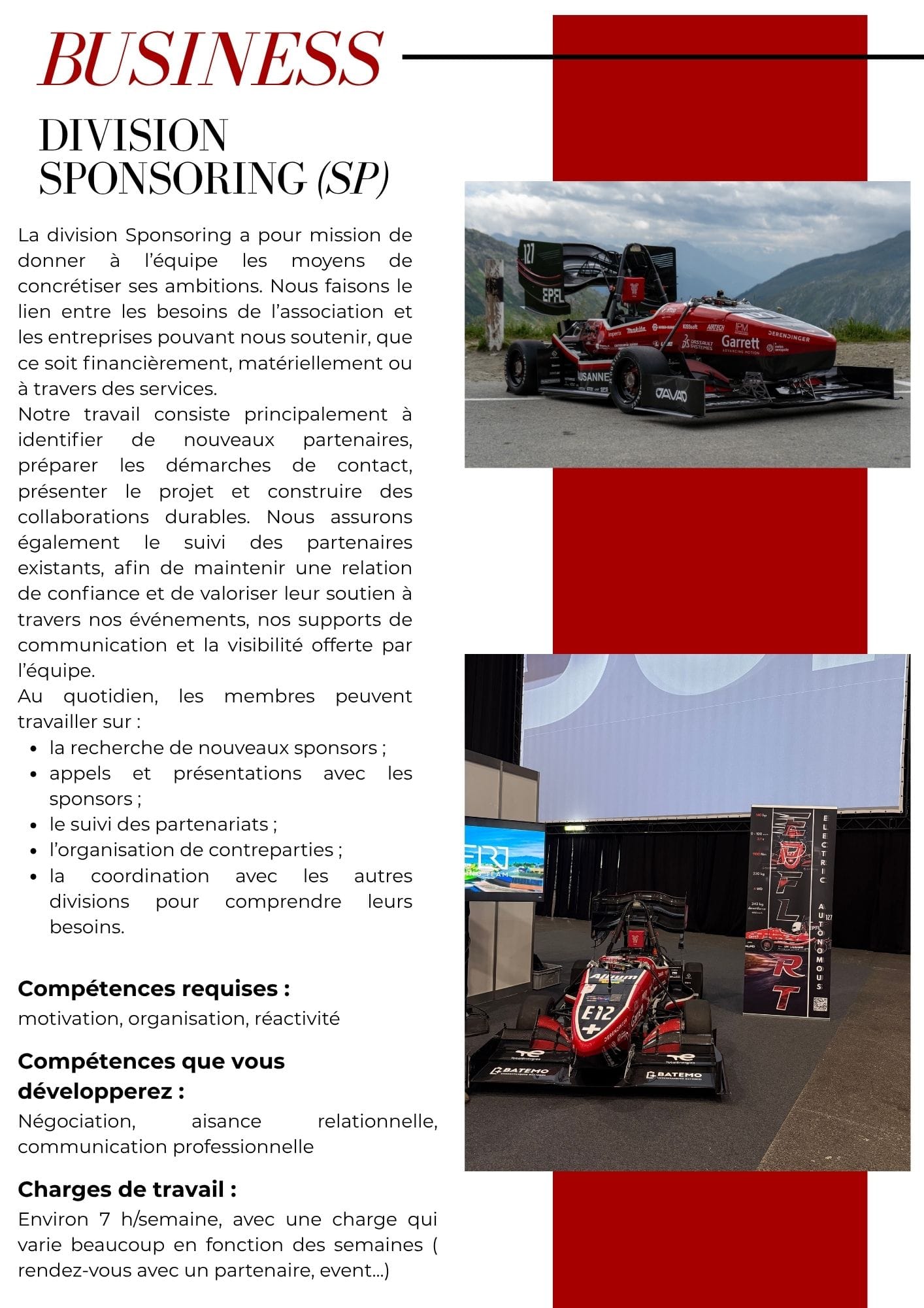 Page de la brochure de recrutement 7