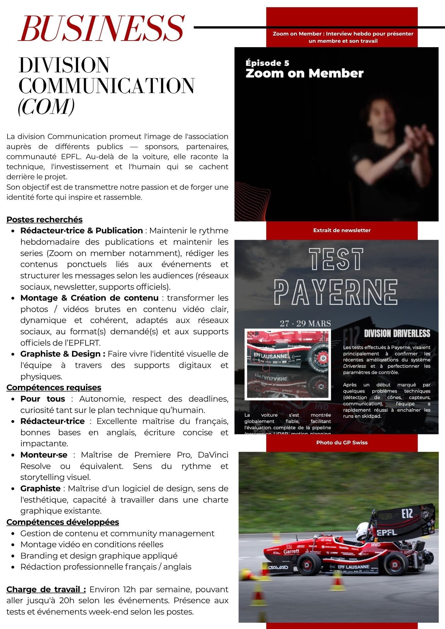 Page de la brochure de recrutement 8