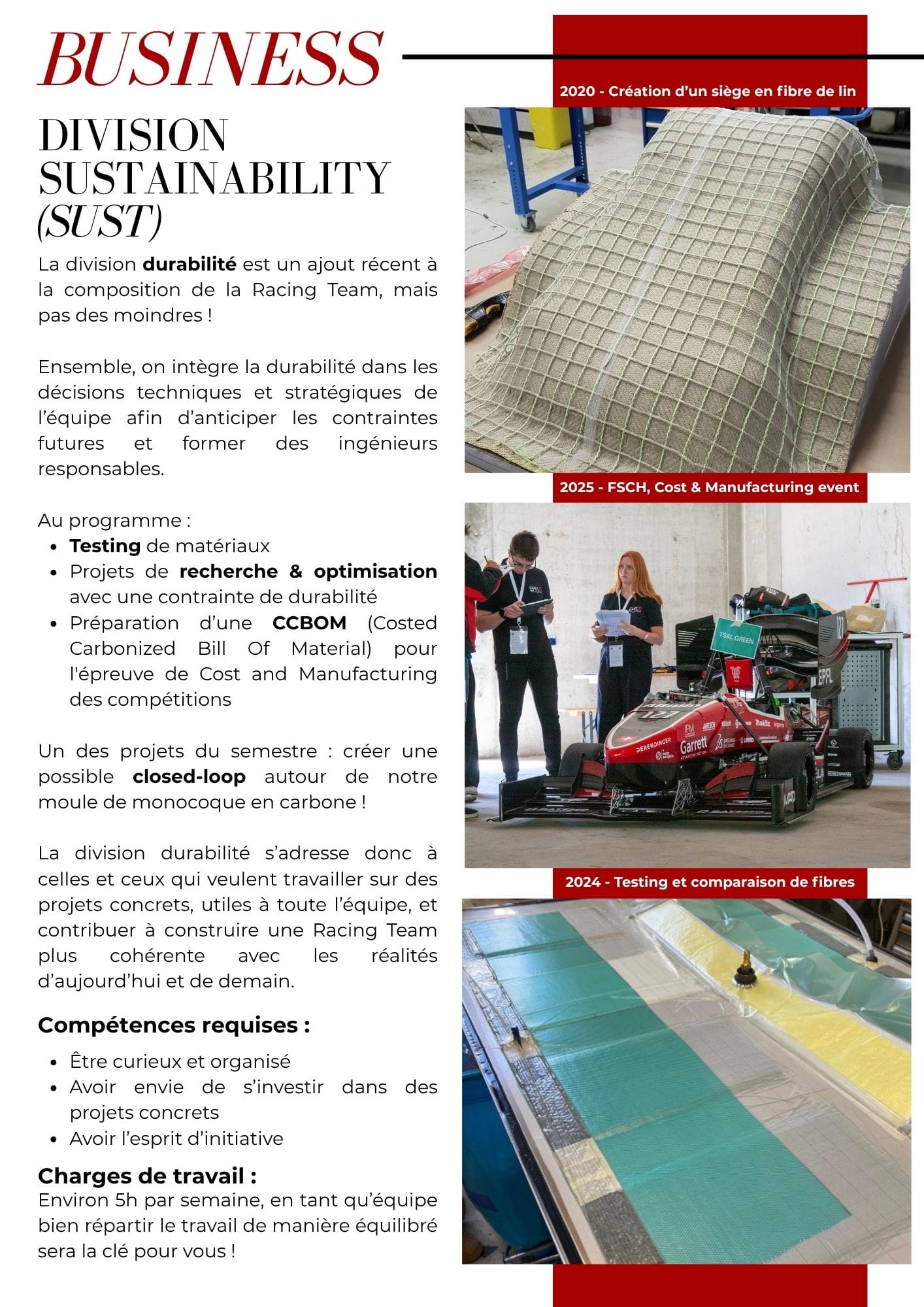 Page de la brochure de recrutement 9